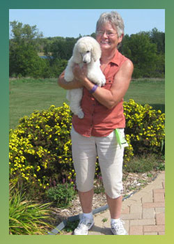 Joan taking Swelter (now Ryker) home